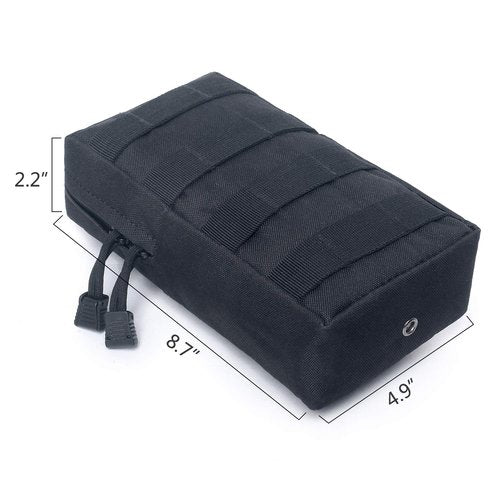 Tacticool 2 Pack Molle Pouches - Tactical Compact Water-Resistant EDC Pouch (2 Pack-Black)