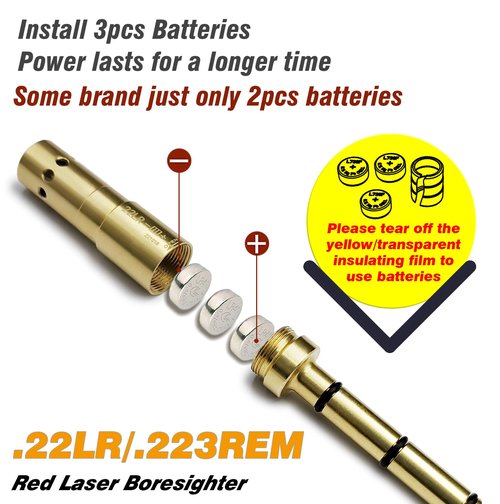 BOOLIT EYE .22LR/223REM Special Laser Boresighter End Barrel Laser Bore Sight Accurately and Easy to Fit Revolvers Pistols Rifle and Air Guns(.22LR/223REM)