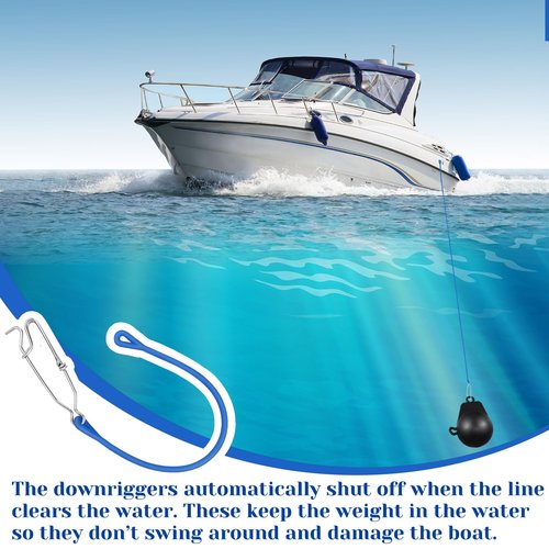 VioraWhite 4 Pcs Fishing Downrigger Weight Snubber with Release Snap Weights Clips for Offshore Fishing Planer Board Weight Kite Trolling