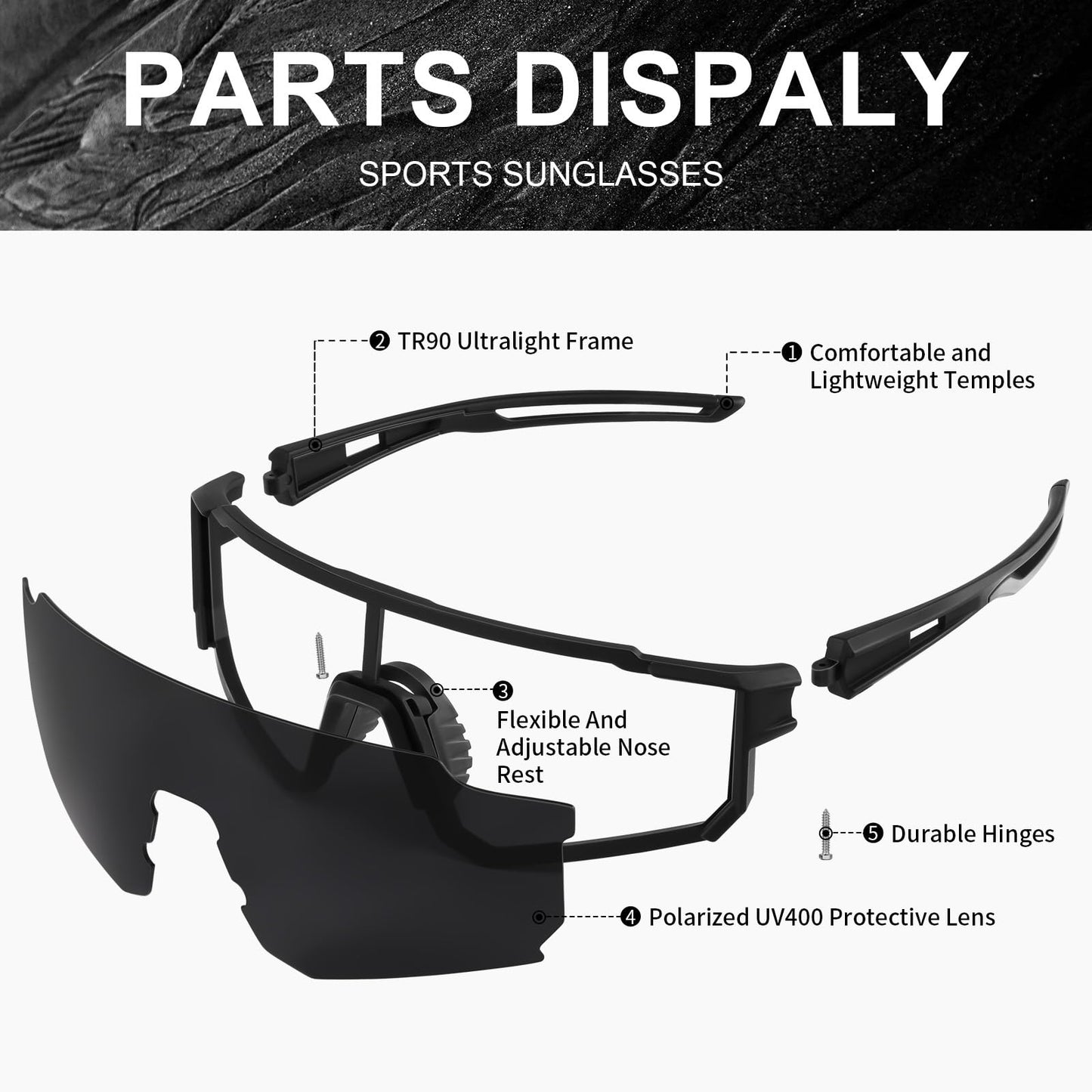 TURBOPEP Polarized Sports Sunglasses for Men and Women,Fishing Cycling Mountain Bike Baseball Sunglasses with UV Protection