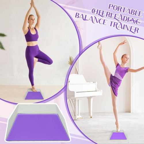 Stunt Stand Cheer Flyer Balance Trainer - Cheerleading Balance Trainer for Flyers, Gymnastics Beam & Core Strength, Non-Slip Design, Purple
