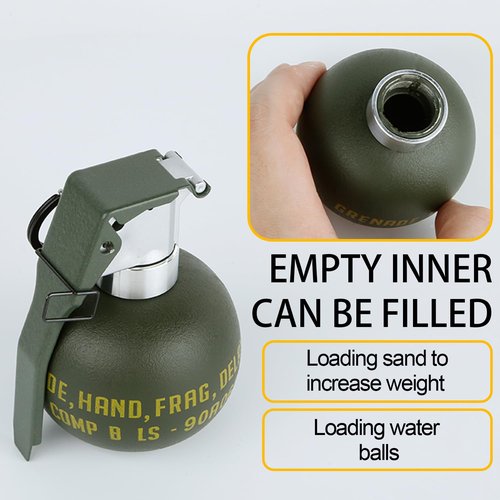 Disratw Airsoft Grenade Toy Plastic CS Hand Grenade Model Tactical Gear Accessories for Army Fans Cosplay Props CS Game(No Function) (M67)