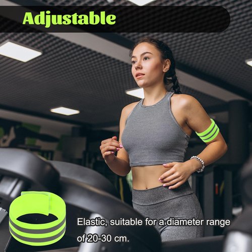 AOZUO 6Pcs High Visibility Reflective Bands, Elastic Ankle Straps Wristbands Reflective Arm Bands for Night Walking Reflective Gear for Bike Pants Cuff Clip Cycling Running Jogging Outdoors Hiking