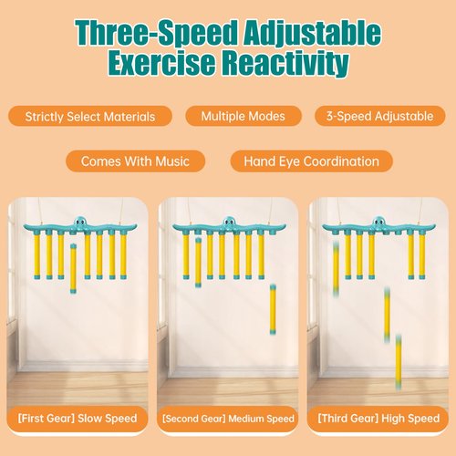 dKargo Reflex Drop Sticks Challenge Game, Hand Eye Coordination Training Toy Falling Sticks Game, 3 Adjustable Speed Catching Sticks Game with Remote Control, Drop Sticks Game for Adults(Octopus)