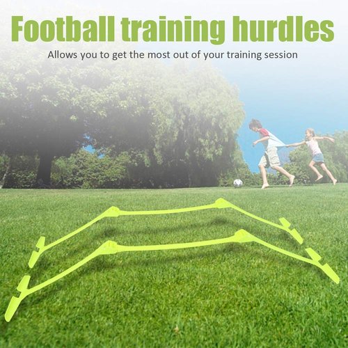 Akozon Speed Training Hurdles, 2pcs Football Soccer Aids Adjustable Multipurpose portable hurdle for Yellow Hurdle Set (2pcs)