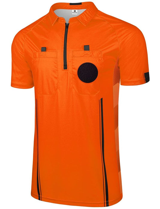 FitsT4 Sports Pro Soccer Referee Jersey Short Sleeve Youth Ref Shirts Orange XX-Small