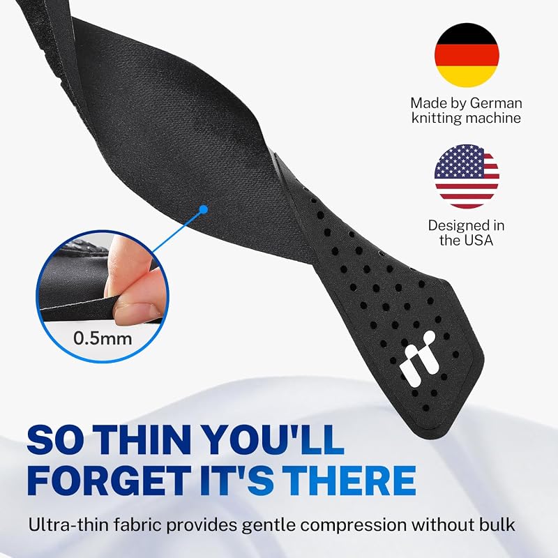Fitomo Ultra Thin Carpal Tunnel Wrist Brace - Black, L/XL (All-Day Wear)