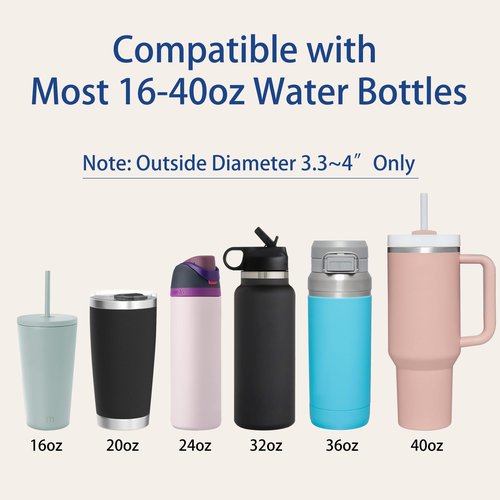 Anjonova Adjustable Water Bottle Holder with Strap 30-59", Compatible with Stanley 40/30/20oz Tumbler, Owala, Hydroflask and YETI, Water Bottle Carrier for Outdoor Gym Travel, Cup Accessories, Unicorn