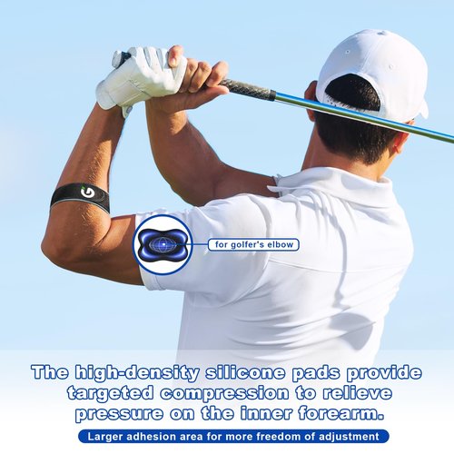 Gviipk Upgraded Tennis Elbow Brace for Men Women, Adjustable Golfers Elbow Support Strap Band for Tendonitis, Forearm Brace with Pressure Warning Design, Compression Pad for Forearm Tendon Pain Relief