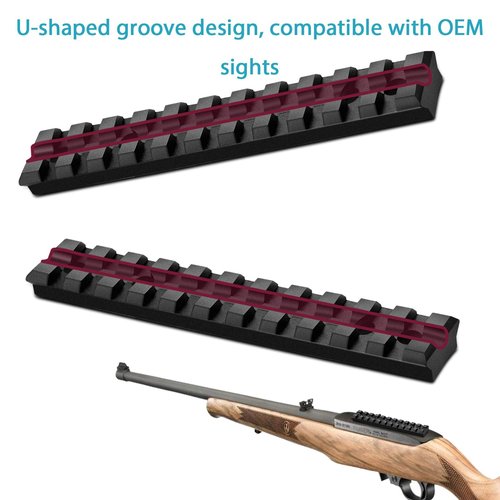 Bengor Picatinny Rail Mount for 10/22 with 11 Slots for Red DotsMounting, Scopes, Magnifiers