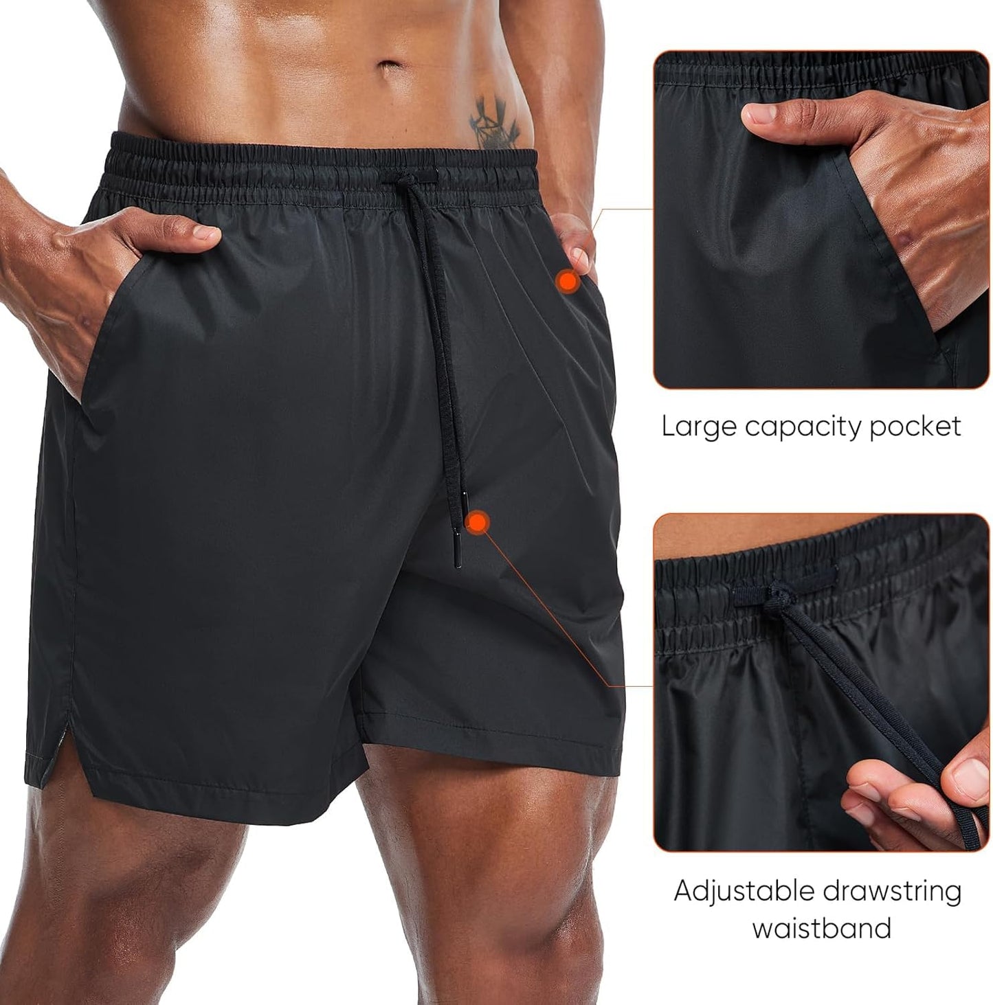 HOTSUIT Mens Sauna Shorts Sweat Sauna Pants Gym Exercise Sweat Sauna Suit Workout Shorts, Black, 2X-Large