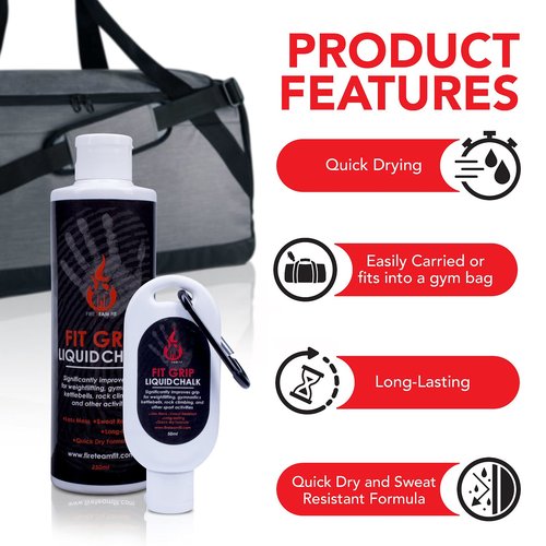Fit Chalk Liquid Grip, Weightlifting Chalk in a Bottle (50 ml)