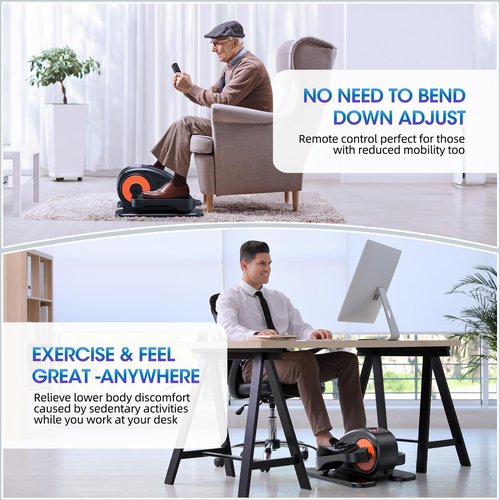 GUGTTR Under Desk Elliptical Machine, Electric Ellipse Leg Exerciser as Seen on Tv for Seniors with 12 Adjustable, Quiet & Compact Leg Exerciser While Sitting for Seniors with Remote Control