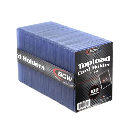 BCW 3x4 Standard Topload Card Holders | 100 Pack | Rigid Toploaders for Cards | Standard Trading Card Toploaders for Baseball, Pokémon, MTG, Sports Cards | Holds Up to 20 pt