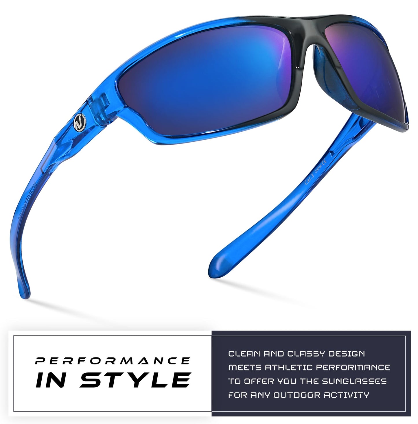 Nitrogen Polarized Wrap Around Sport Sunglasses for Men Women UV400 Driving Fishing Running Sun Glasses