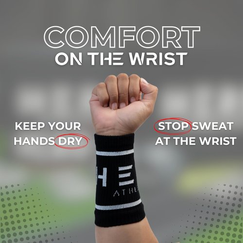 HERD Athletics Cotton Wrist Sweatbands – Absorbent, Stretchable Wrist Bands for Men & Women – Anti-Chafing, Sweat-Wicking Support for Weightlifting, Cross Training, WODs, Tennis, Running & Fitness