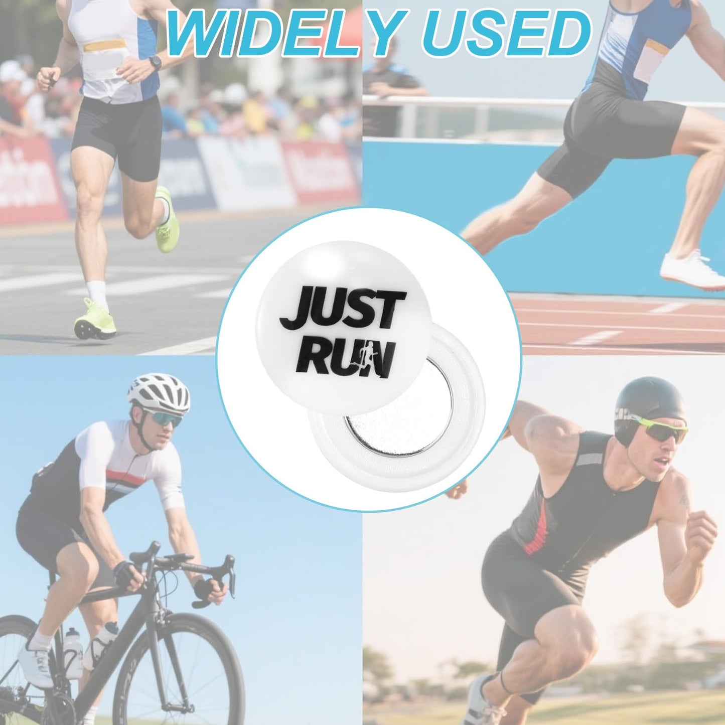 Tinoaly 4 Pairs Magnetic Race Bib Clips, Running Bib Holder Marathon Race Number Board Snaps Fixing Magnets for Runners