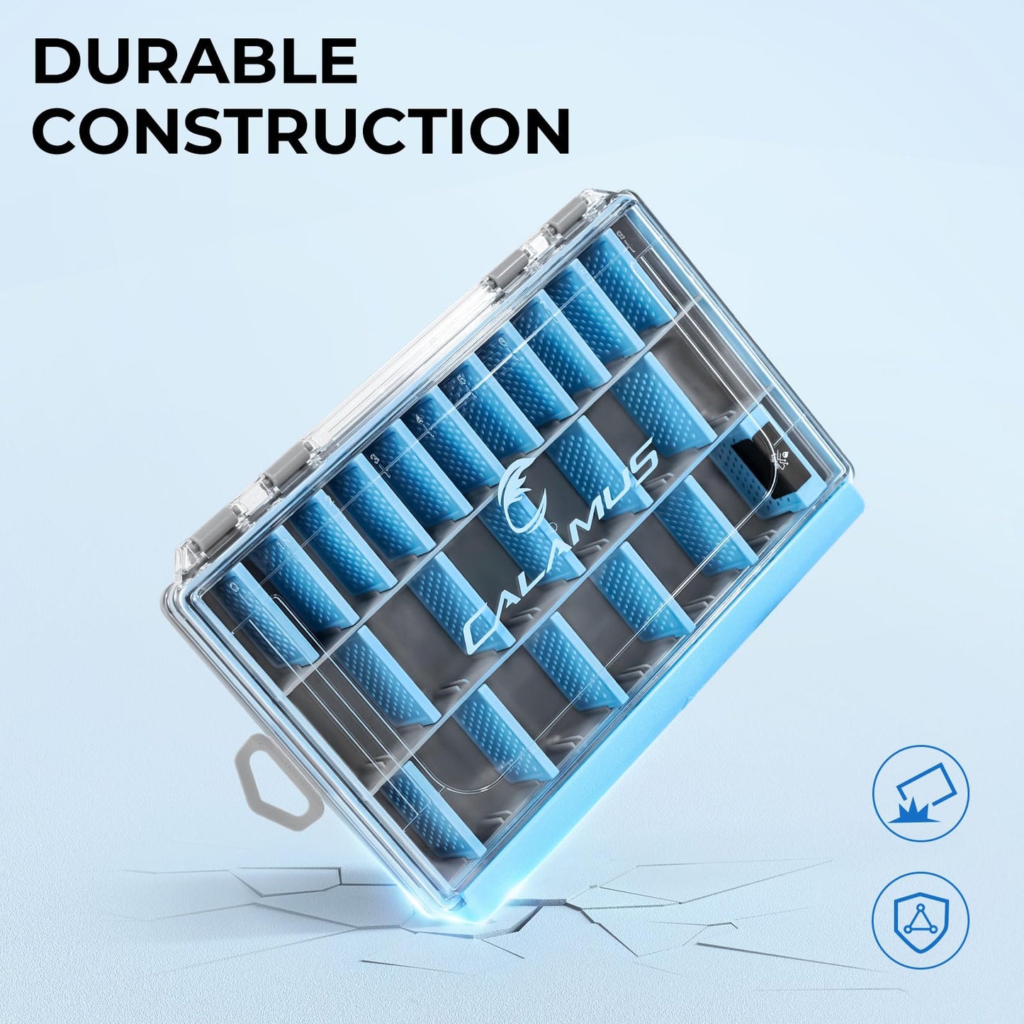Calamus DryVault Waterproof Tackle Box, Sturdy 3600 Tackle Trays, Fishing Tackle Box Organizer With Removable Dividers, Lure Box and Terminal Tackle Storage