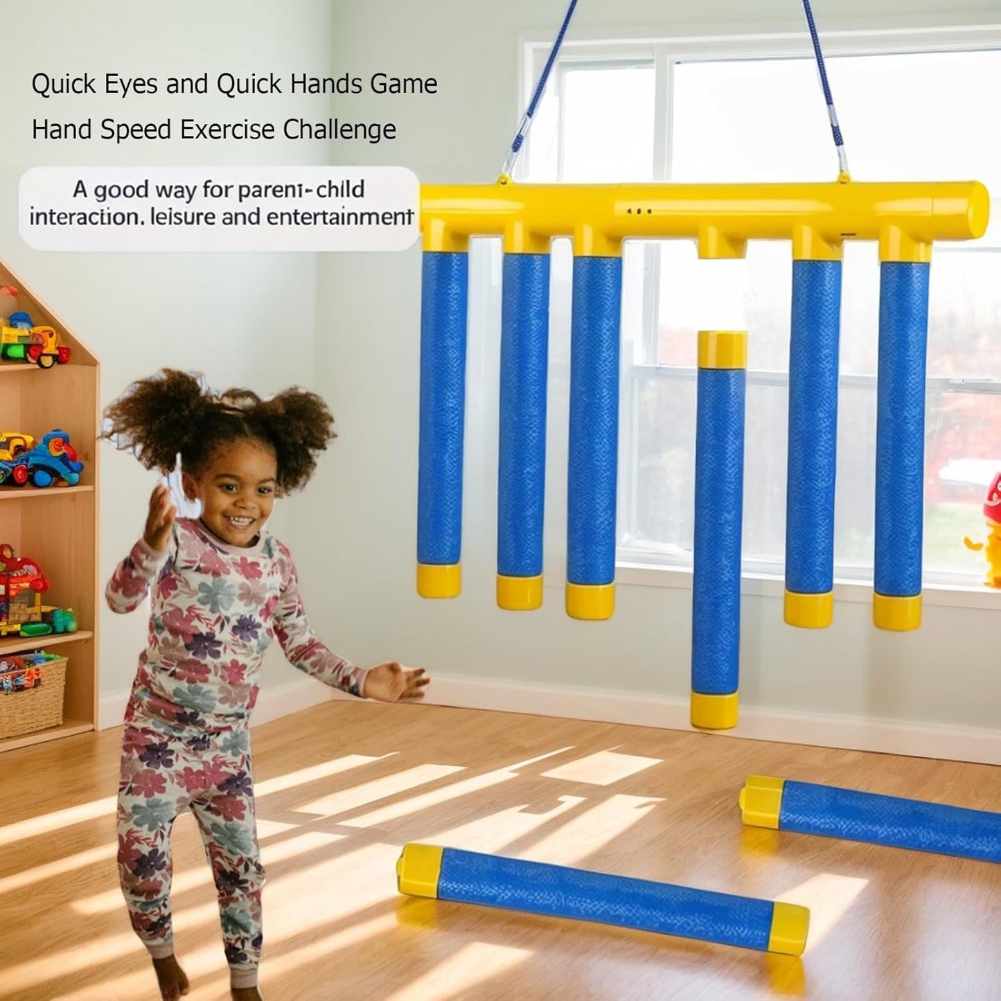 2025 Upgrade Reflex Challenge Game,Throwing Stick Game,Hand Eye Coordination Training Toy,Hand Challenge,Adjustable Speed Catching.
