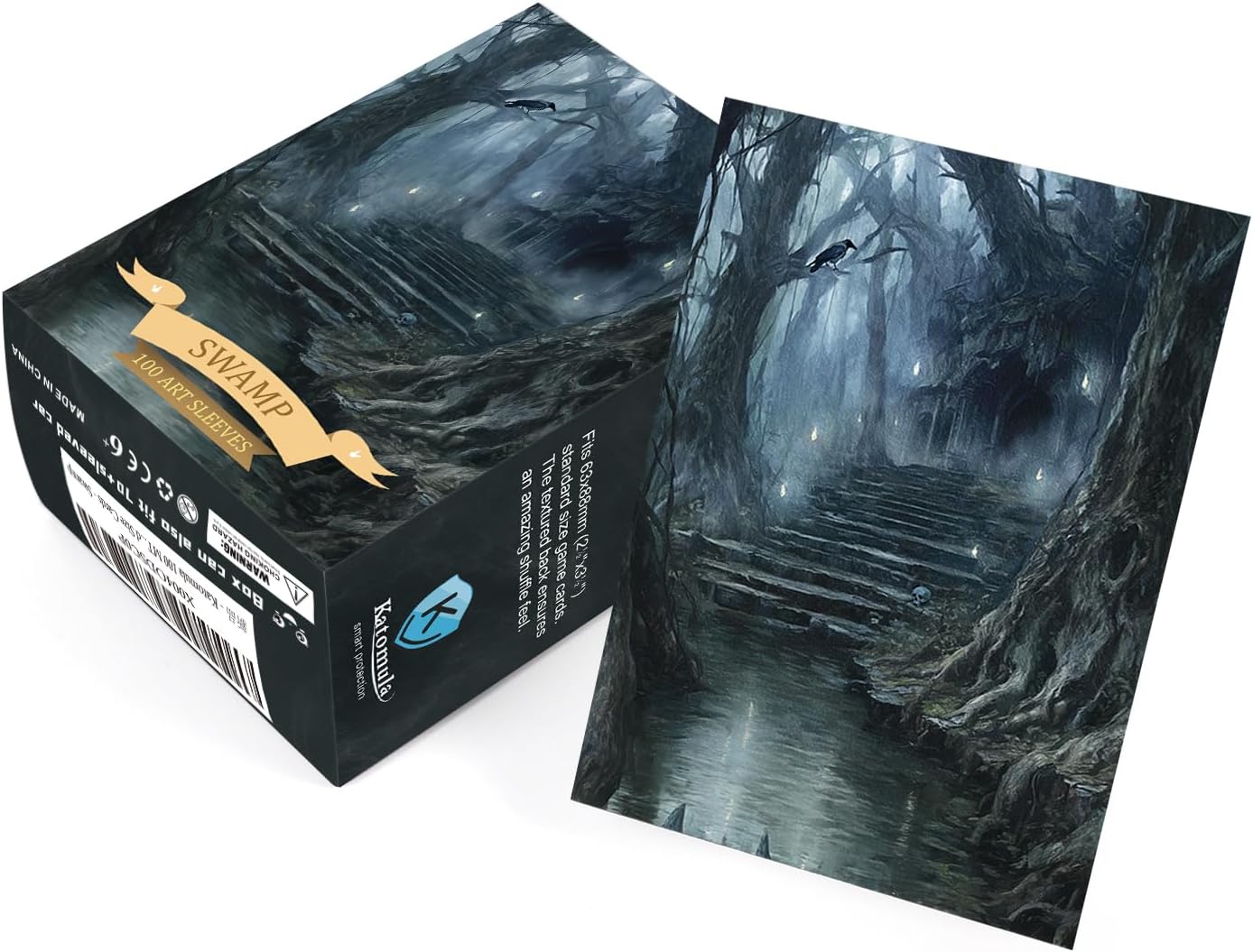 100 Card Sleeves for MTG with 100 Inner Sleeve, Textured Back Art Sleeves, Fit Standard Size Cards - Forest