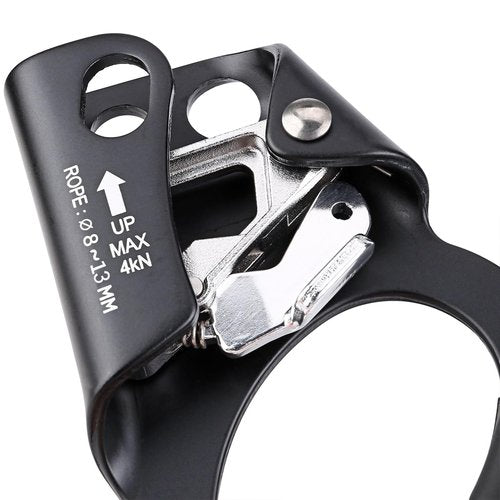 QKURT Mountaineering Climbing Hand Ascender, Right Hand Ascender Rock Climbing Tree Arborist Rappelling Gear Equipment Rope Clamp for 8~13MM Rope | Lightweight Aluminum Alloy Climbing Equipment