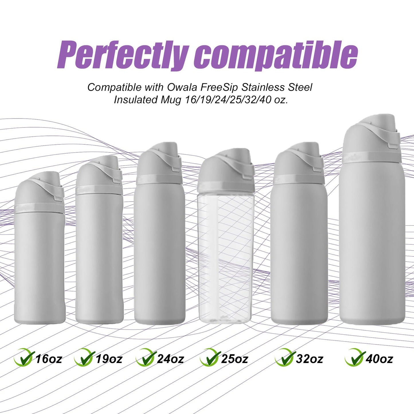 4pcs Replacement Stopper Compatible with Owala FreeSip 24oz 32oz