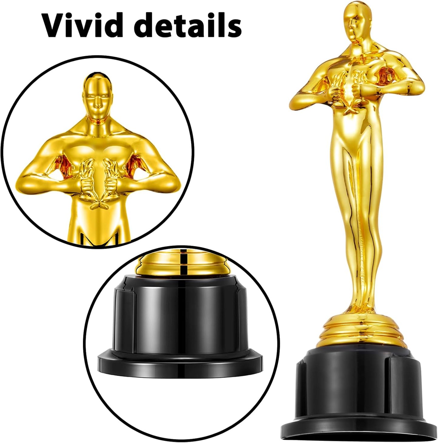 10'' Gold Award Trophy,4 Pack Gold Award Statues,Trophy for Award Ceremony,Celebration,Party Decorations,Party Props and Appreciation Gift