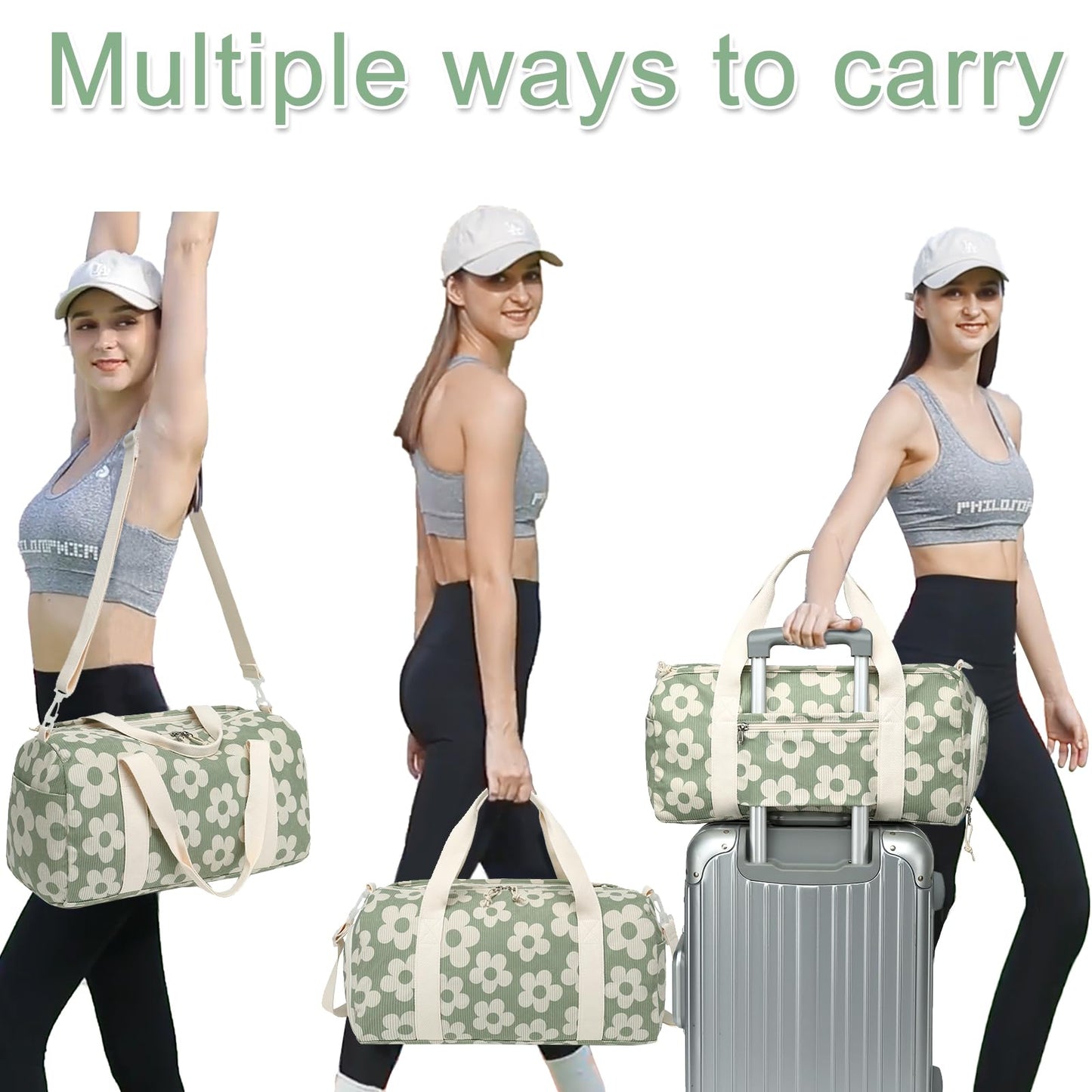 BLUBOON Duffle Bag Girls Kids Cute Gym Bag with Shoes Compartment & Wet Separation Waterproof Sports Overnight Travel Bag