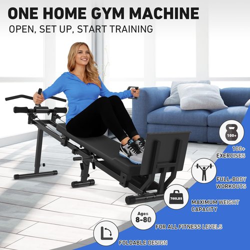 GMWD Total Home Gym – Full Body Workout Machine with Detachable Footplate, Swing Attachment, and Weight Holder for Home Gym Workouts(TG01 PR0)