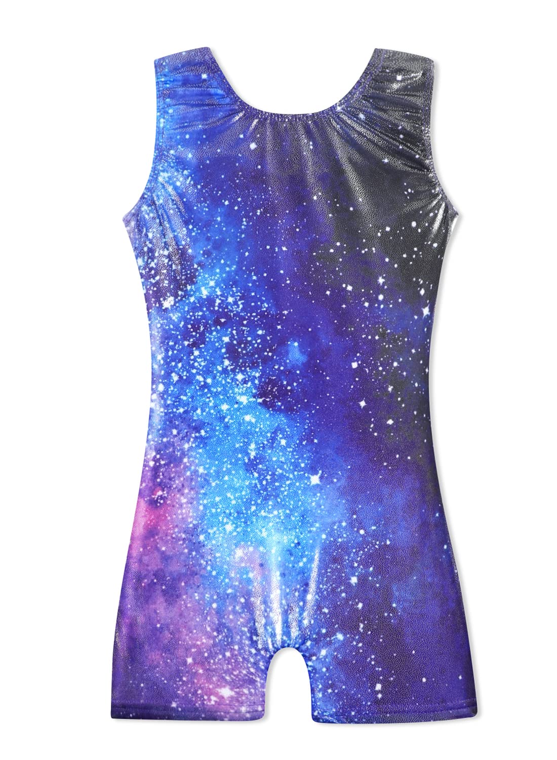 HOZIY Galaxy Leotard for Girls Gymnastics Size 6-7 Year Old 6/7 Kids Bike Shorts Biketard Milky Way Purple Navy Blue Hot Pink Tumbling Outfits Sparkle Dance Clothes