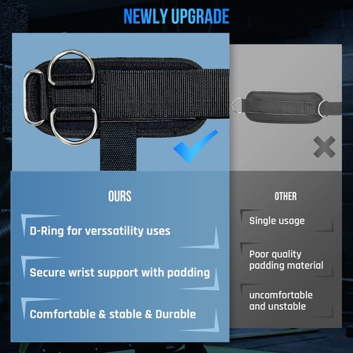 Weight Lifting Straps with D Ring(2-Pack) - Wrist Brace Support for Weightlifting, Bodybuilding, Deadlifts & Powerlifiting - Ergonomic Support for Men & Women | Heavy Duty Nylon