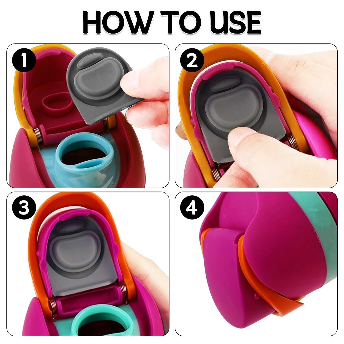 BMSQOFD 8 Pcs Replacement Rubber Seal Stopper Compatible with Owala FreeSip,Water Bottle Top Gasket Lid for Owala 16/19/24/32/40oz Bottle Mouth Cap Silicone Stoppers Parts Insert Accessories 8AB-U2
