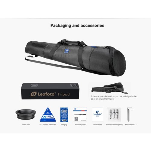 Leofoto Inverted Carbon Fiber Tripod with 75mm Bowl & Platform, 10-Layer Toray, Twist-Lock, 63.98" Max Height, 6.30" Min Height (SO-322CX)