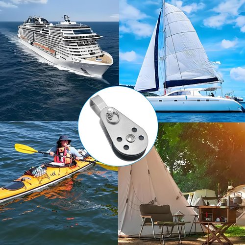 WHYHKJ 2PCS Stainless Steel Nylon Marine Pulley 25mm Rope Suspension Heavy Duty Nylon Pulley for Sailboat Yacht Marine Pulley Outdoor Camping
