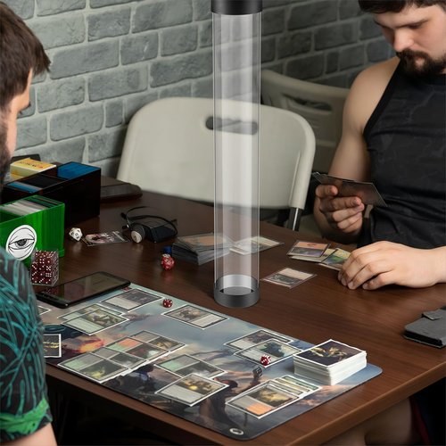 Barydat 4 Pcs Playmat Tube Round TCG Artwork Tube 16.14 Inch Playmat Case for Card Game Storage Toy Card Play Mat Clear Play Mat Tubes for TCG Gaming, Easy in and Out Design