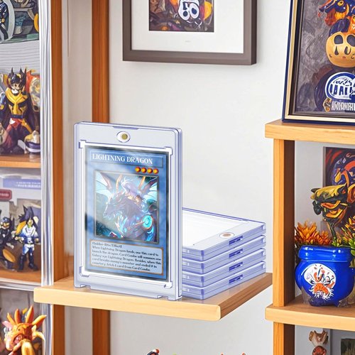 5 ct Magnetic Card Holders for Trading Cards, 35 pt Hard Cards Sleeves Case fit for MTG Cards, Standard Cards, Sports Cards, Baseball Cards Toploaders