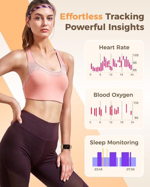 Fitness Tracker Watch for Women Men, Step Counter Compatible with iPhone and Android, IP68 Waterproof, Activity Track with Calorie, Sleep Monitor, 110+ Sports Modes Pedometer Smart Watch Smartwatch