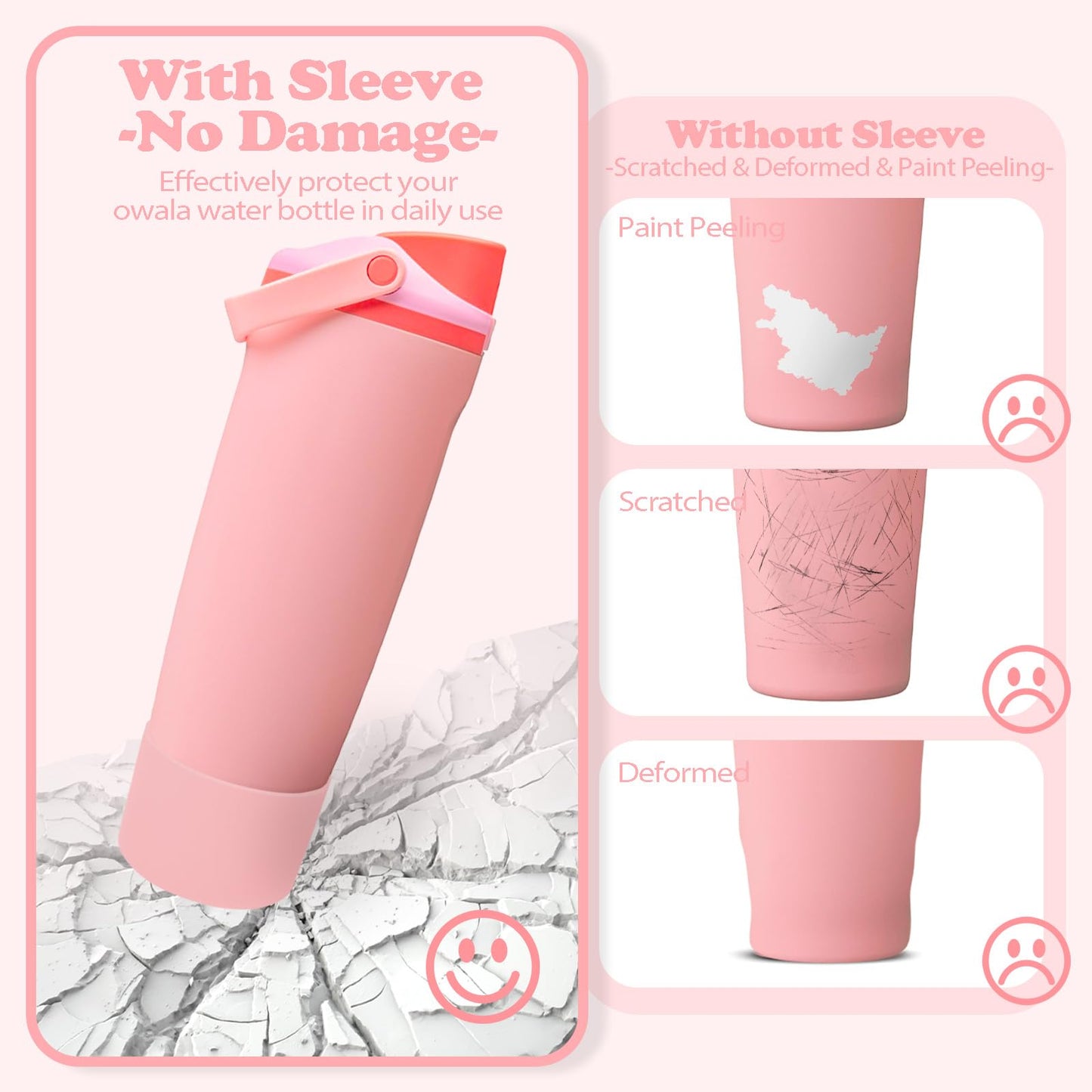 Kaitiaki Silicone Boot for Owala 30oz & 40oz FreeSip Sway Bottles & Tumblers - Non-Slip, Scratch-Resistant, Stability Enhancer, Available in 12 Colors (Angel Food Cake)