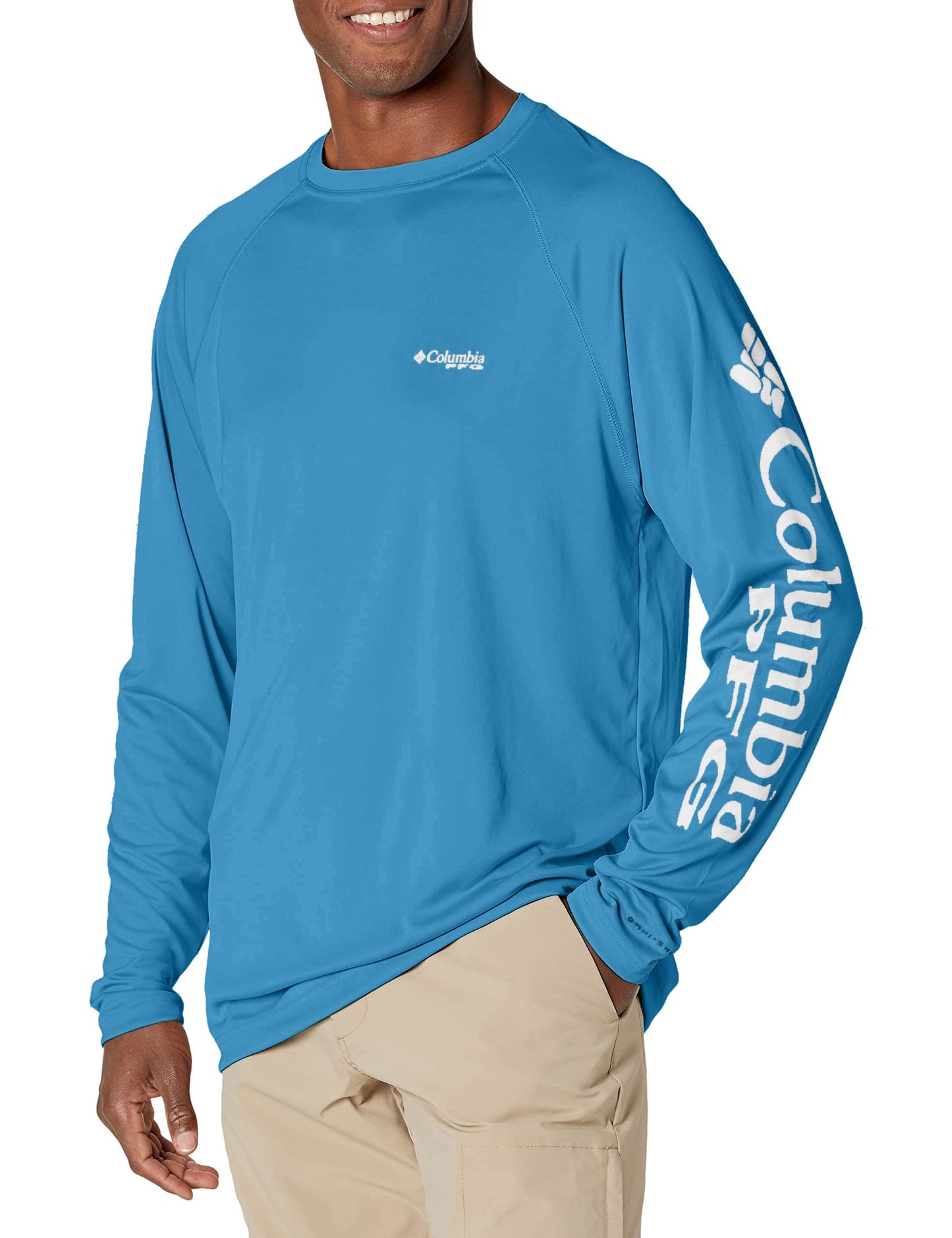 Columbia Men's Big Terminal Tackle Long Sleeve Shirt, Yacht White Logo, 4X/Tall