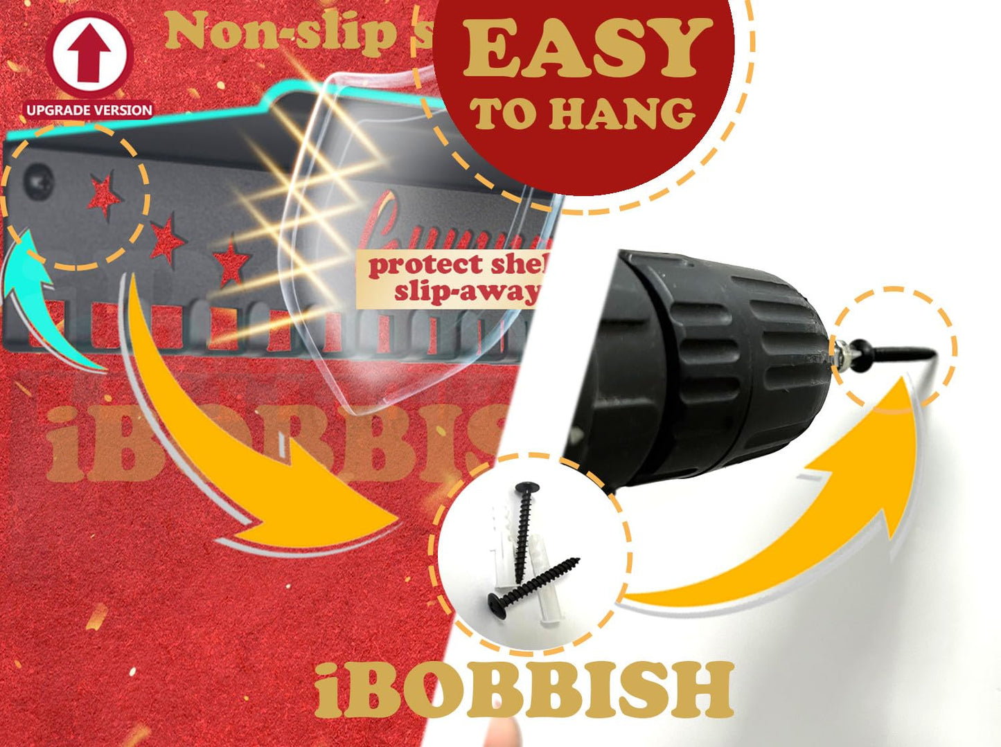 iBobbish Non-Slip Medal Hanger Display Trophy Shelf,Medal Hanger Display for Wall with 16inchL,Race Medal Display Upgraded Medal Holder Display for gymanstics,Race,Soccer,Swim