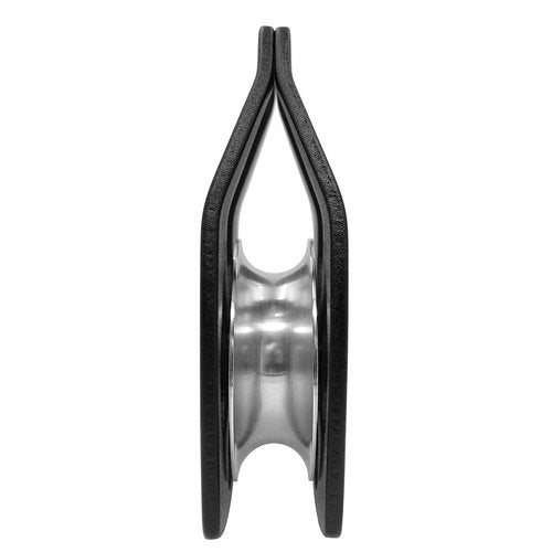 GM CLIMBING Black Large Rescue Pulley 32kN Single Sheave with Swing Plate CE UIAA Certified
