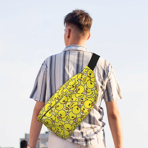 Cute Duck Print Fanny Pack for Women Fashion Belt Bag With Adjustable Strap Crossbody Waist Bags for Running,Hiking
