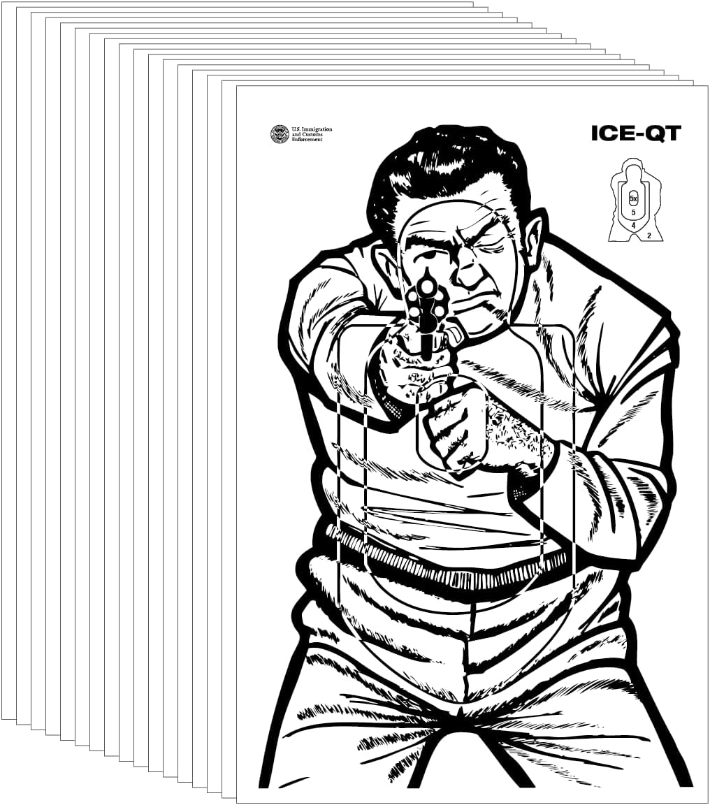 ICE-QT Thug, 23x35 Inch Paper Shooting Target, Range Qualification, Target Practice, Pistol, or Rifle
