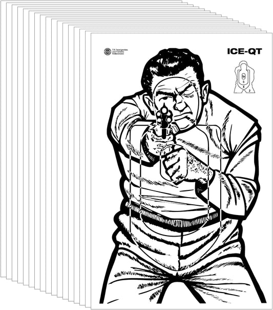 ICE-QT Thug, 23x35 Inch Paper Shooting Target, Range Qualification, Target Practice, Pistol, or Rifle