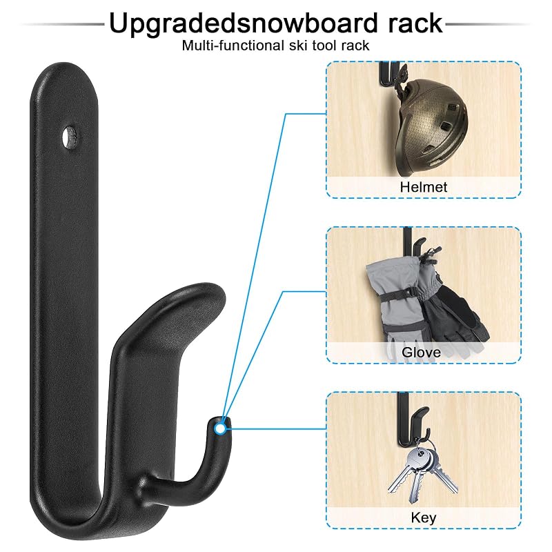 Upgrade 2 Pack Snowboard Wall Mount Clips - Horizontal Display Hangers