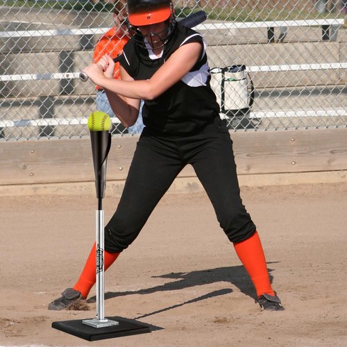 PLAYAPUT Portable Batting Tee for Baseball/Softball, Height Adjustment from 25-37 inch,Easy Transport Premium Baseball Tee with Rubber Top,Heave Duty Base Hitting Tee for Kids/Youths/Adults
