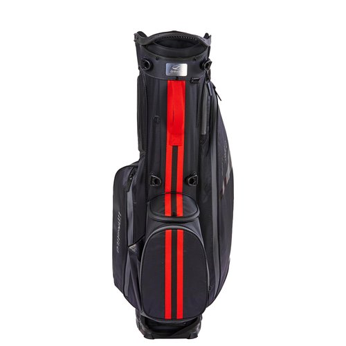 Linkslite, The Explorer Golf Stand Bag – Ultra Lightweight (4.5 lbs) 100% Waterproof 5-Way Top w/Full Dividers 6-Pockets (1 Magnetic) Dual Strap Free Golf Towel Black