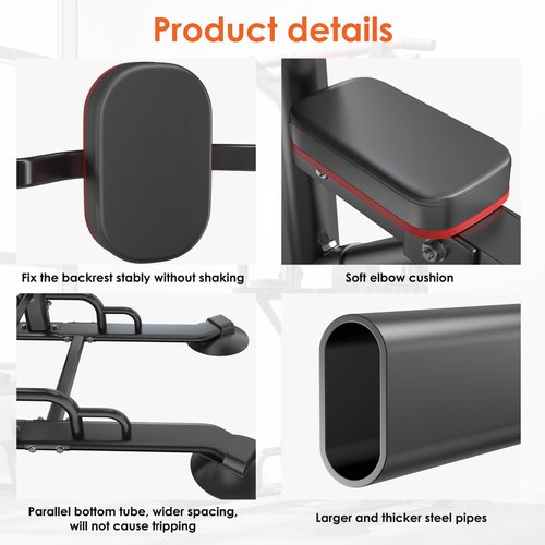 SogesPower Power Tower Pull Up Bar Station, Adjustable Height Pull Up Bar Stand for Home Gym, Multi-Function Pull Up Dip Station Dip Bar Strength Training Fitness Equipment, 500LBS, Black