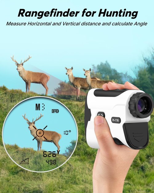 WOGREE Golf Rangefinder with Slope - 1200 Yards Laser Range Finder Golf Magnetic Strap, Flag Pole Locking Vibration, Strong Magnetic(1200 Yards)