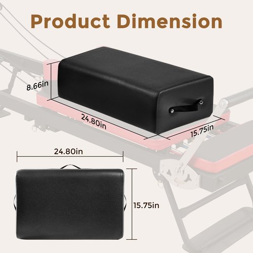 Pilates Box,Portable Pilates Sitting Box, Suitable for Home Pilates Reformer,Pilates Bed Accessories,with Use Pilates Equipment to Help You Exercise,24.8×15.75×8.66 inch,Black